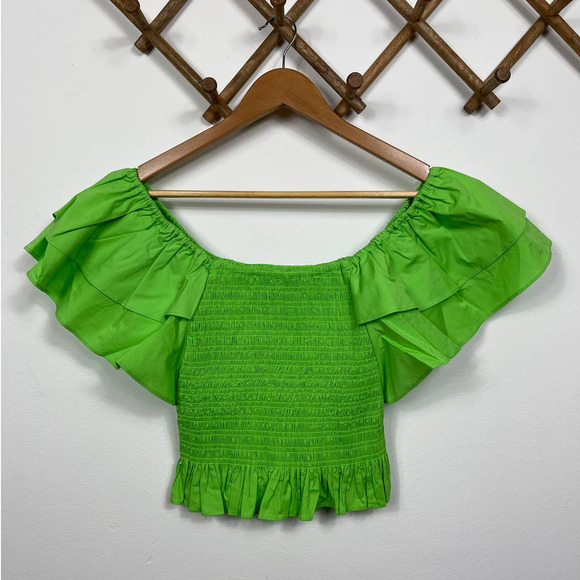 Ramy Brook Yolanda Blouse in Green Size S - Picture 4 of 11